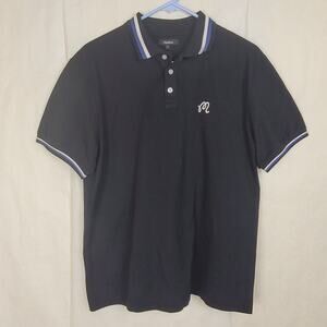 Malbon black polo striped trim Size medium Preppy Golf Casual Resort Normcore